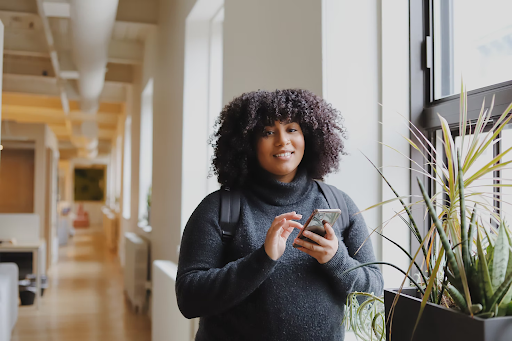 Young Black Woman on the Phone