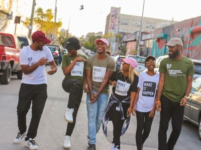 young black people walking in a line