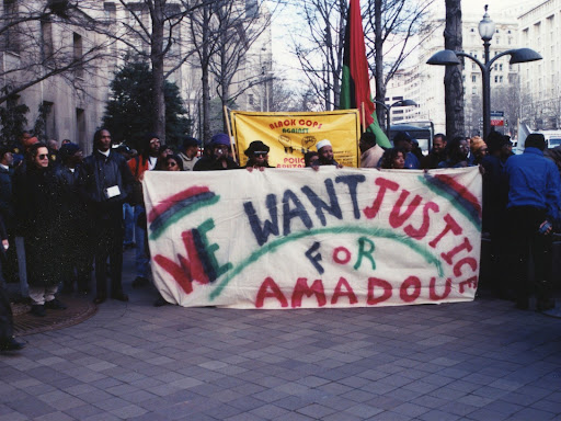 rally sign for amadou diallo