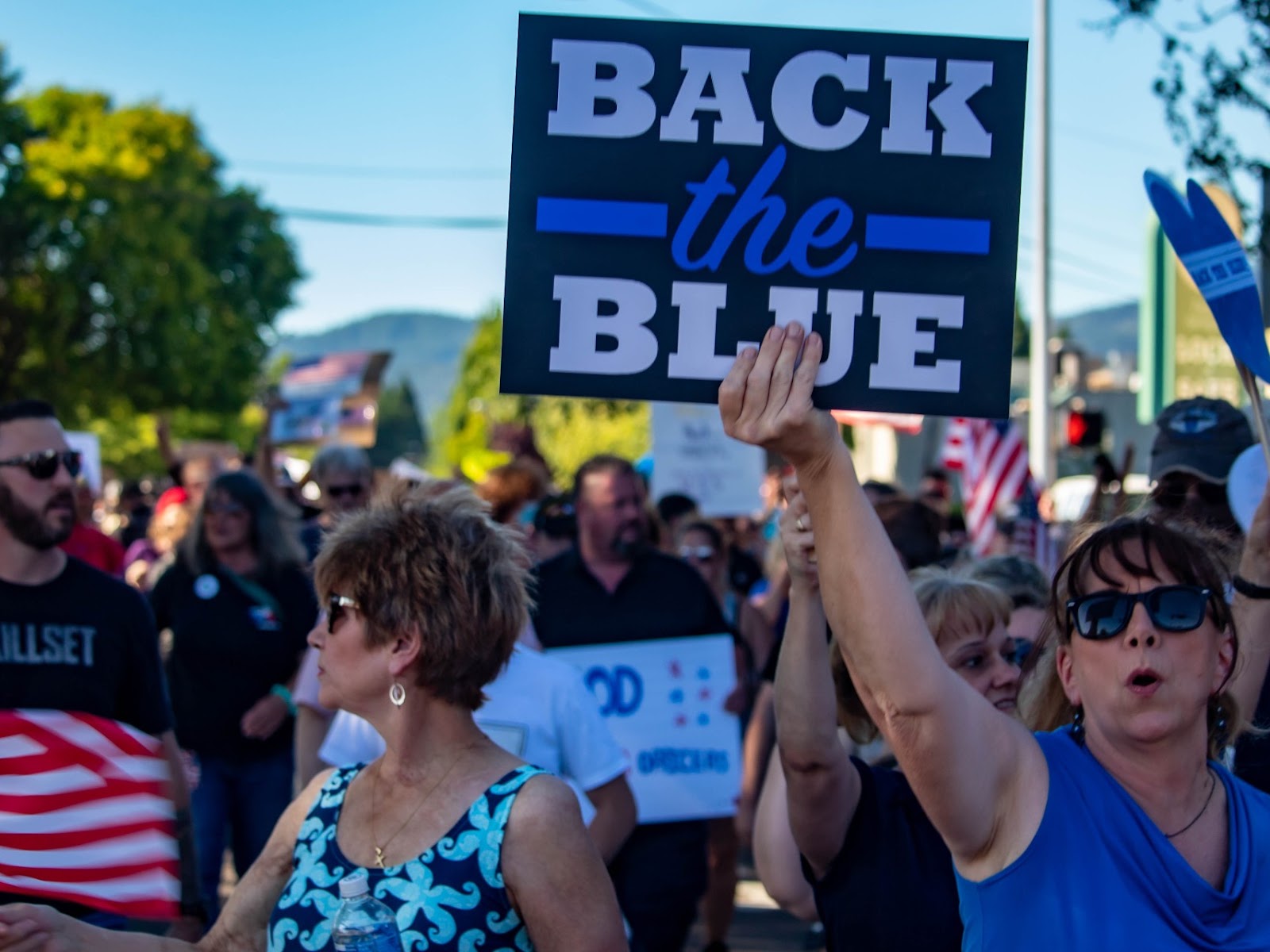 Blue Lives Matter demonstrators