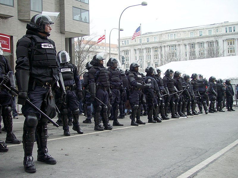 Police in riot gear