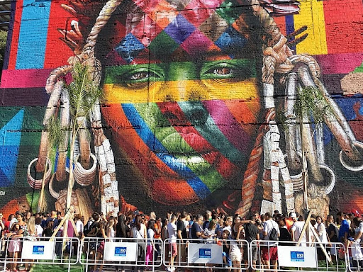 Mural of indigenous Black person