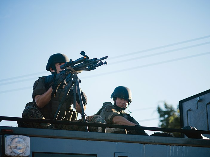 Police sharpshooter at Ferguson protests
