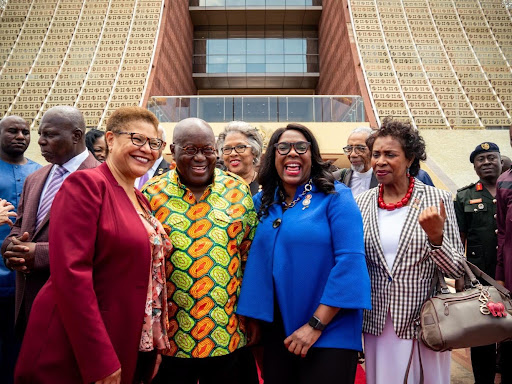 ghana ambassador daniel ohene agyekum smiling and surrounded by people