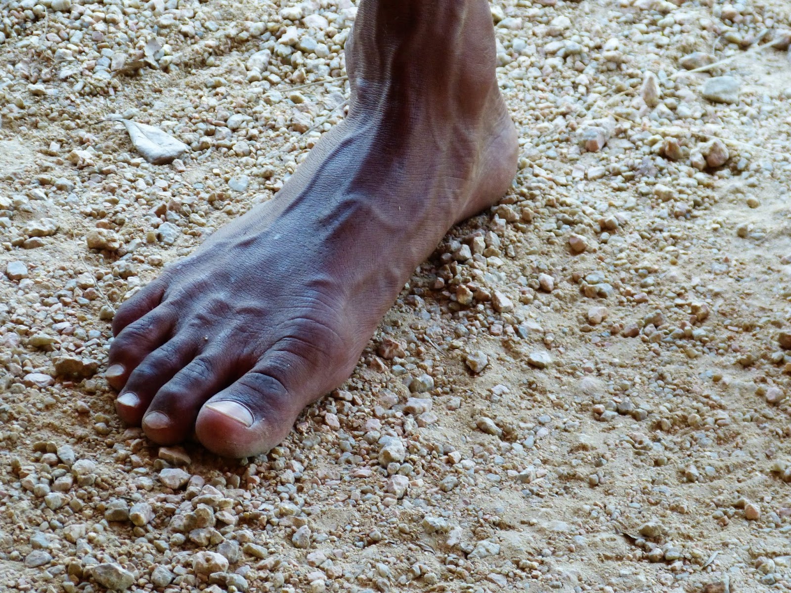 Bare foot on ground