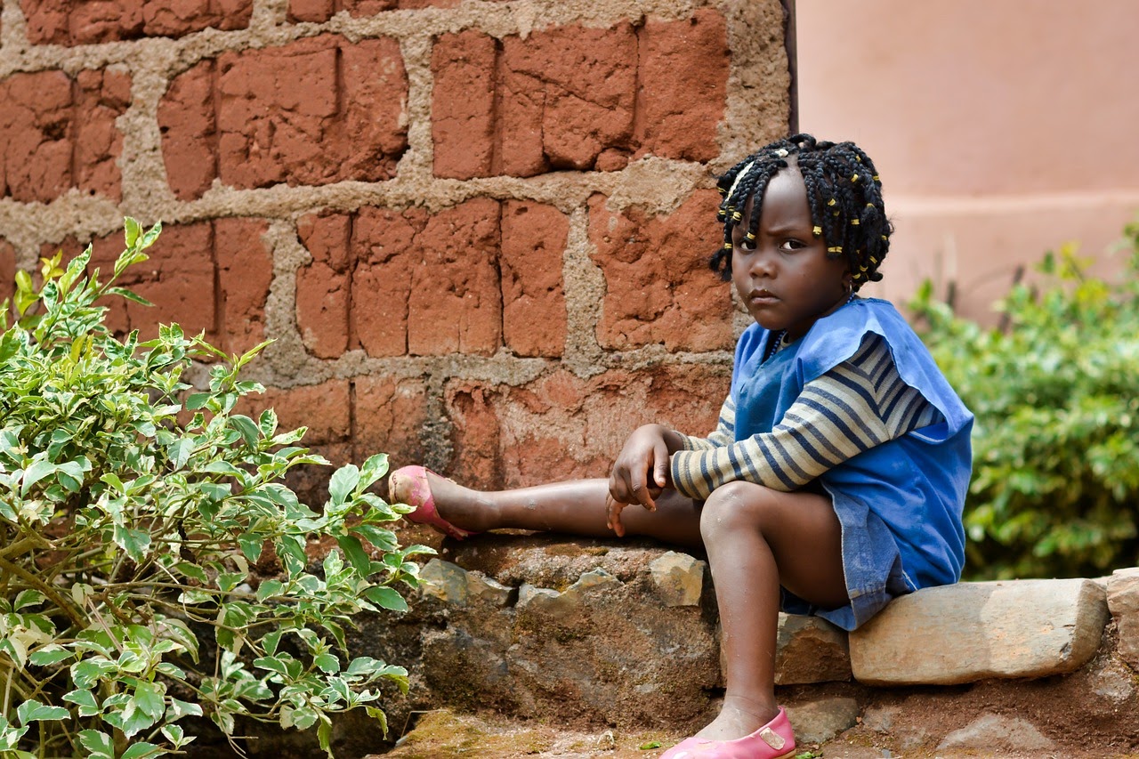 Unhappy alone Black child