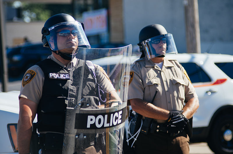 Police in riot gear