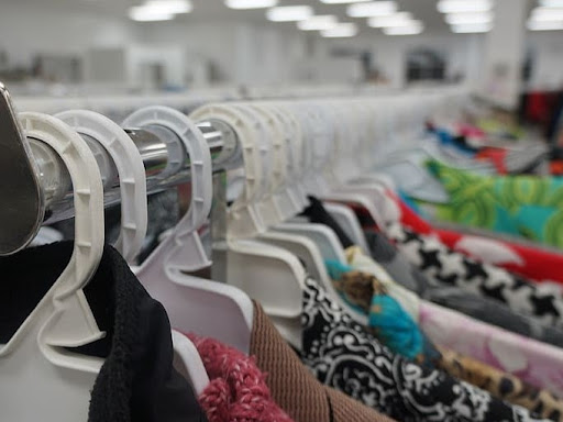 Clothes hanging on a rack