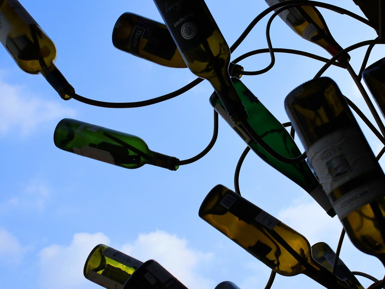 Sculpture with bottles