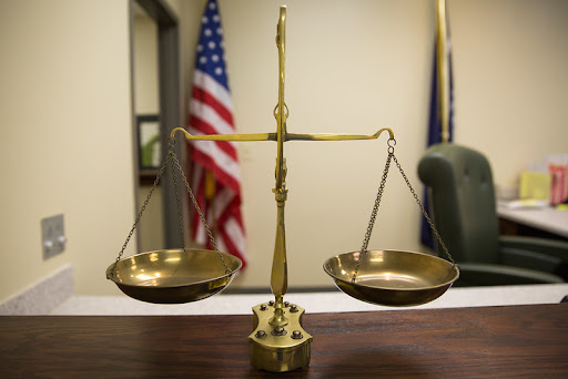 Scale displayed on judges bench