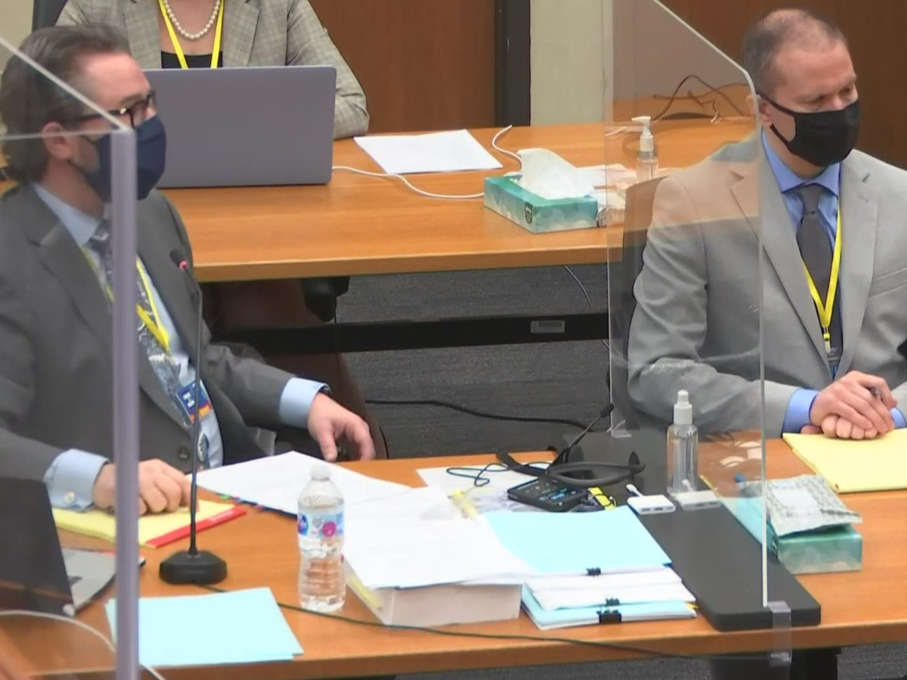 Chauvin sitting with legal representative