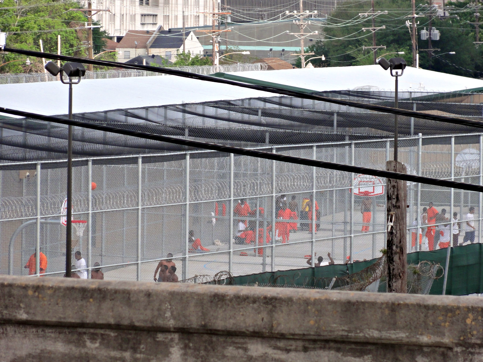Inmates in Orleans Parish Prison yard