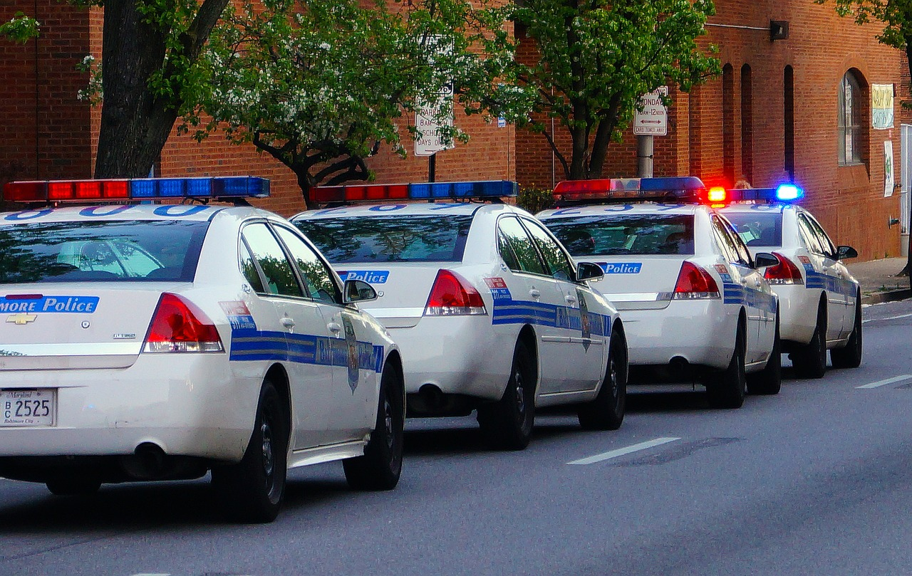 Baltimore police squad cars