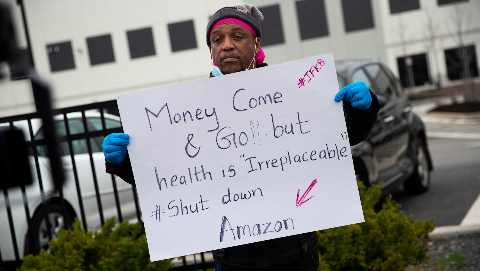 Man with sign