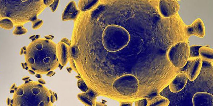 Microscopic view of coronavirus