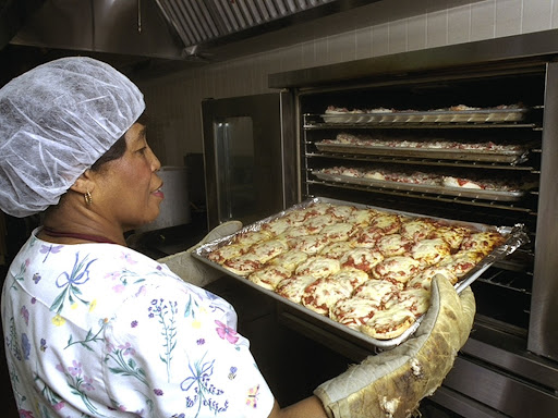food service personnel at work