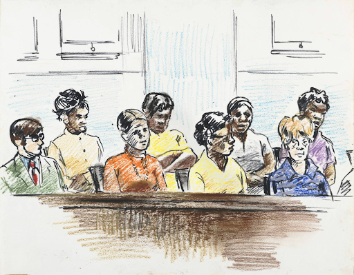 Drawing of a jury