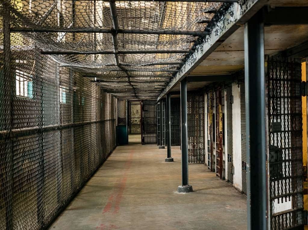Cell block at West Virginia State penitentiary