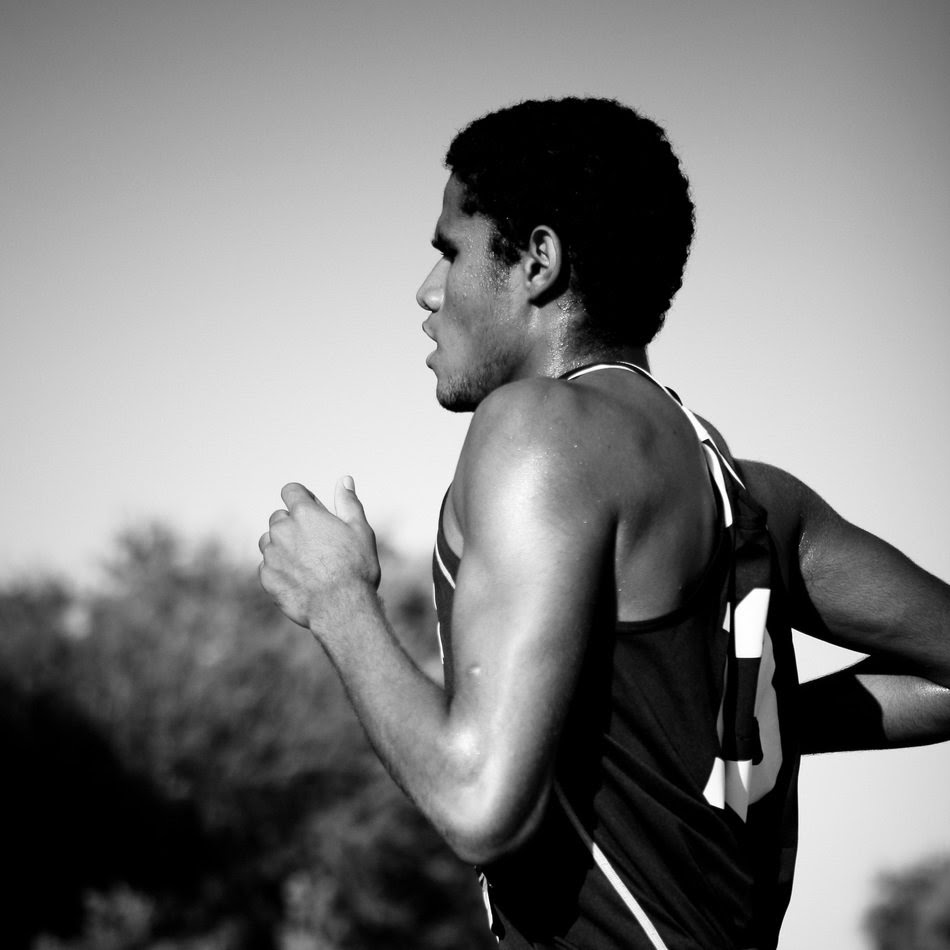 Track athlete running