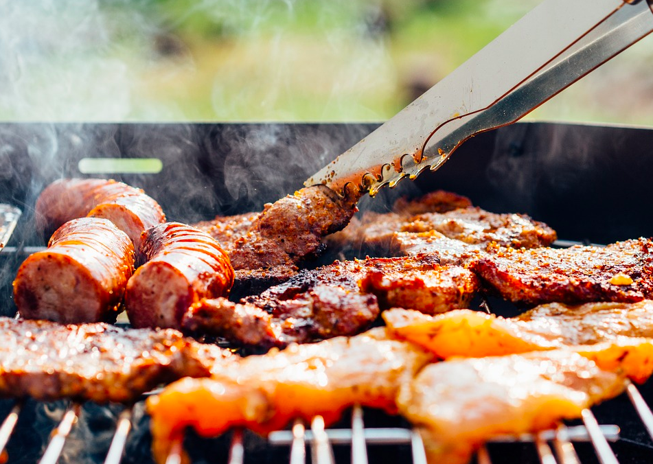 Meat on grill