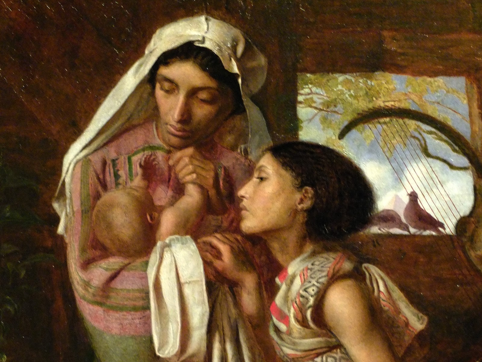 Fanny Eaton prepares to entrust her newborn baby, Moses, to the Nile