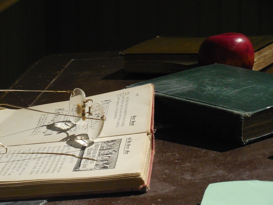 Books on desk