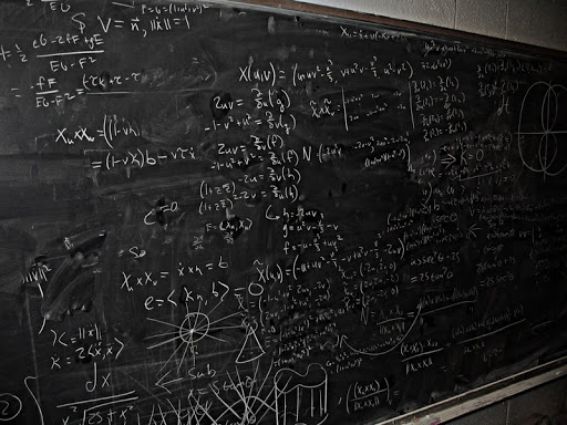Math equations on chalk board 