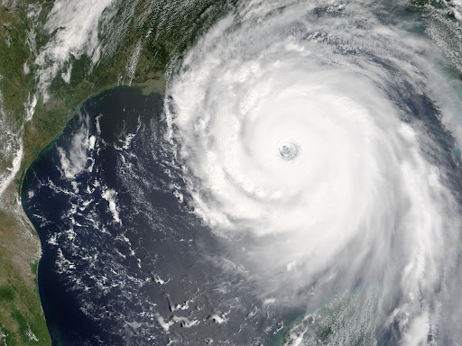 Aerial view of Hurricane Katrina