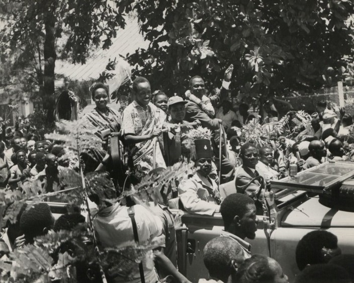 Motorcade in a crowd