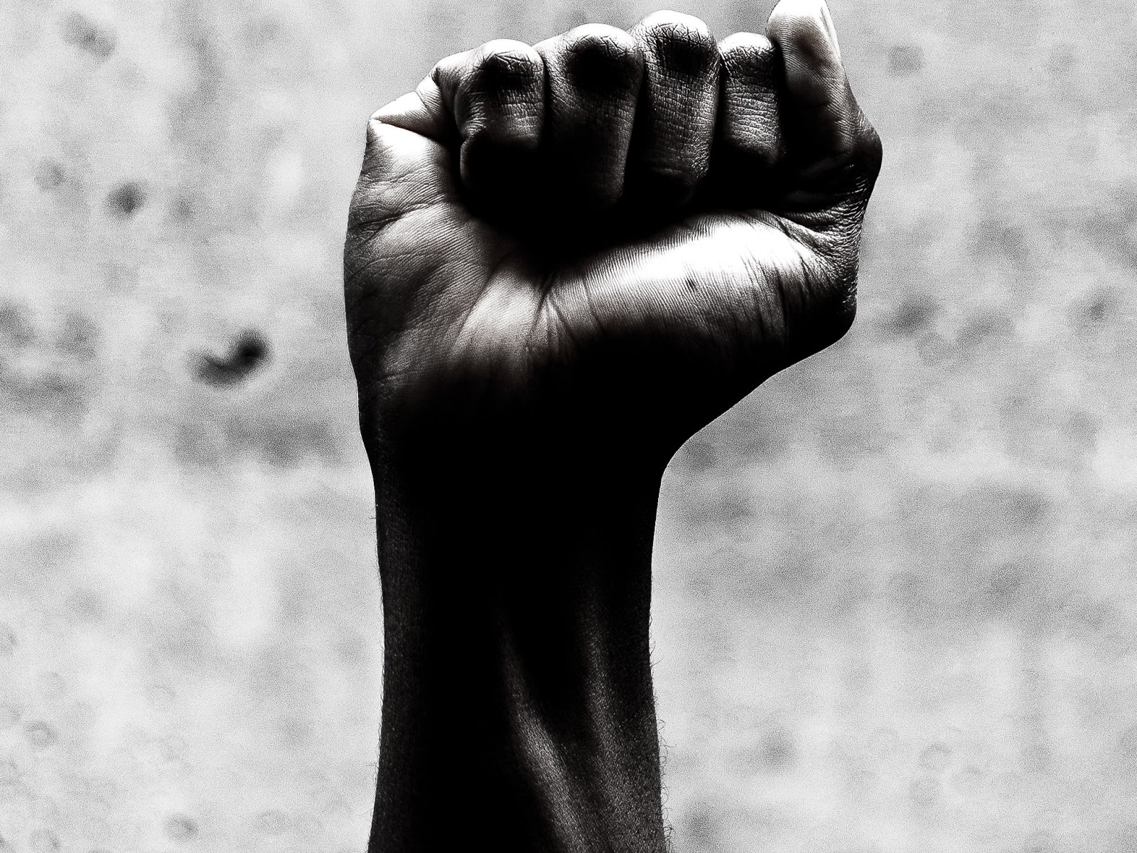 Fist raised