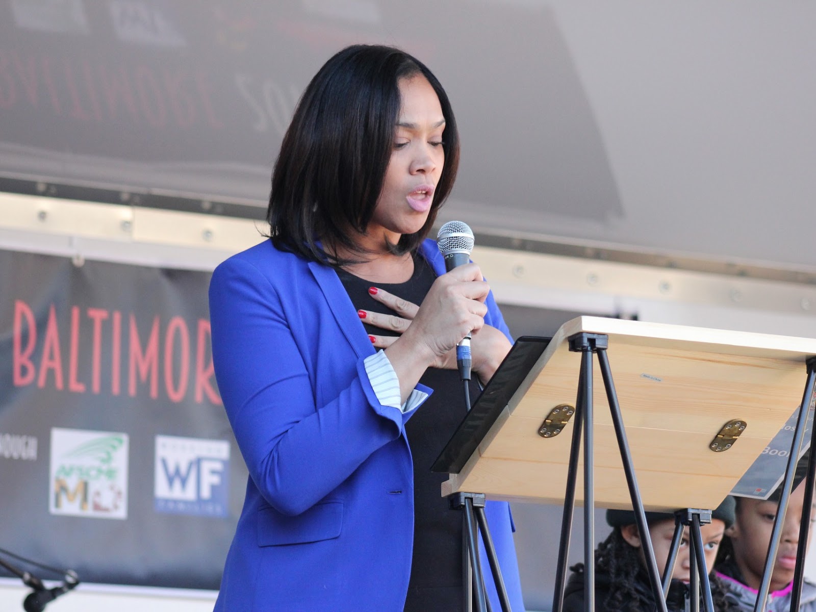 Baltimore Women's March Gathering Rally at War Memorial Plaza 
