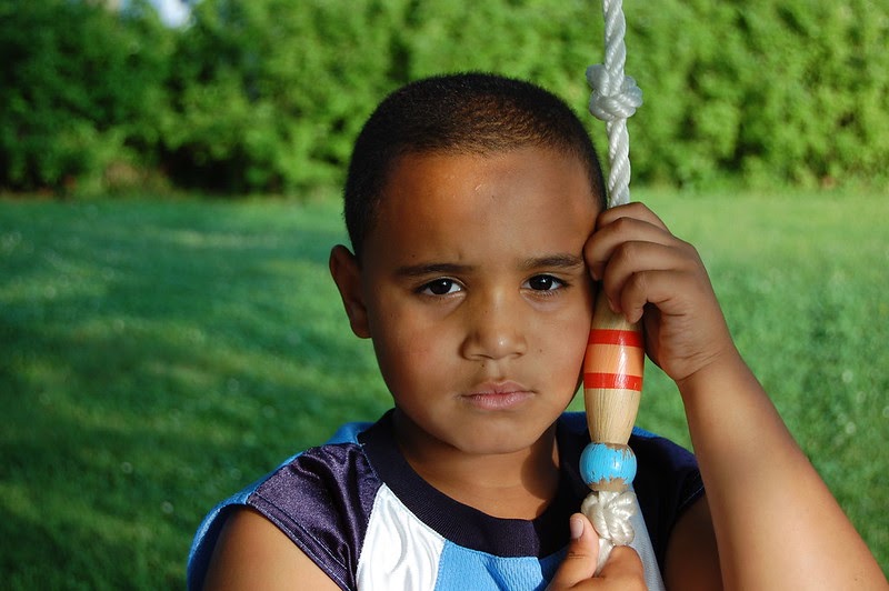 Young boy outside