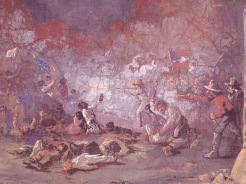 Painting titled "The massacre at New Orleans"