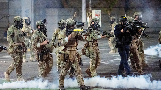 Heavily armed law enforcement