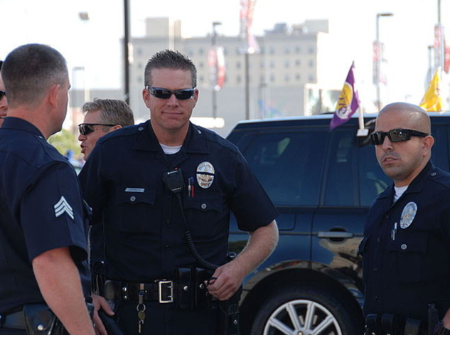 LAPD in front of Staples Center