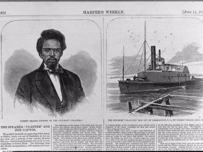 illustration of robert smalls and the gun boat planter 