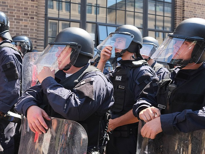 Police in riot