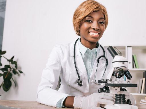 Smiling scientist