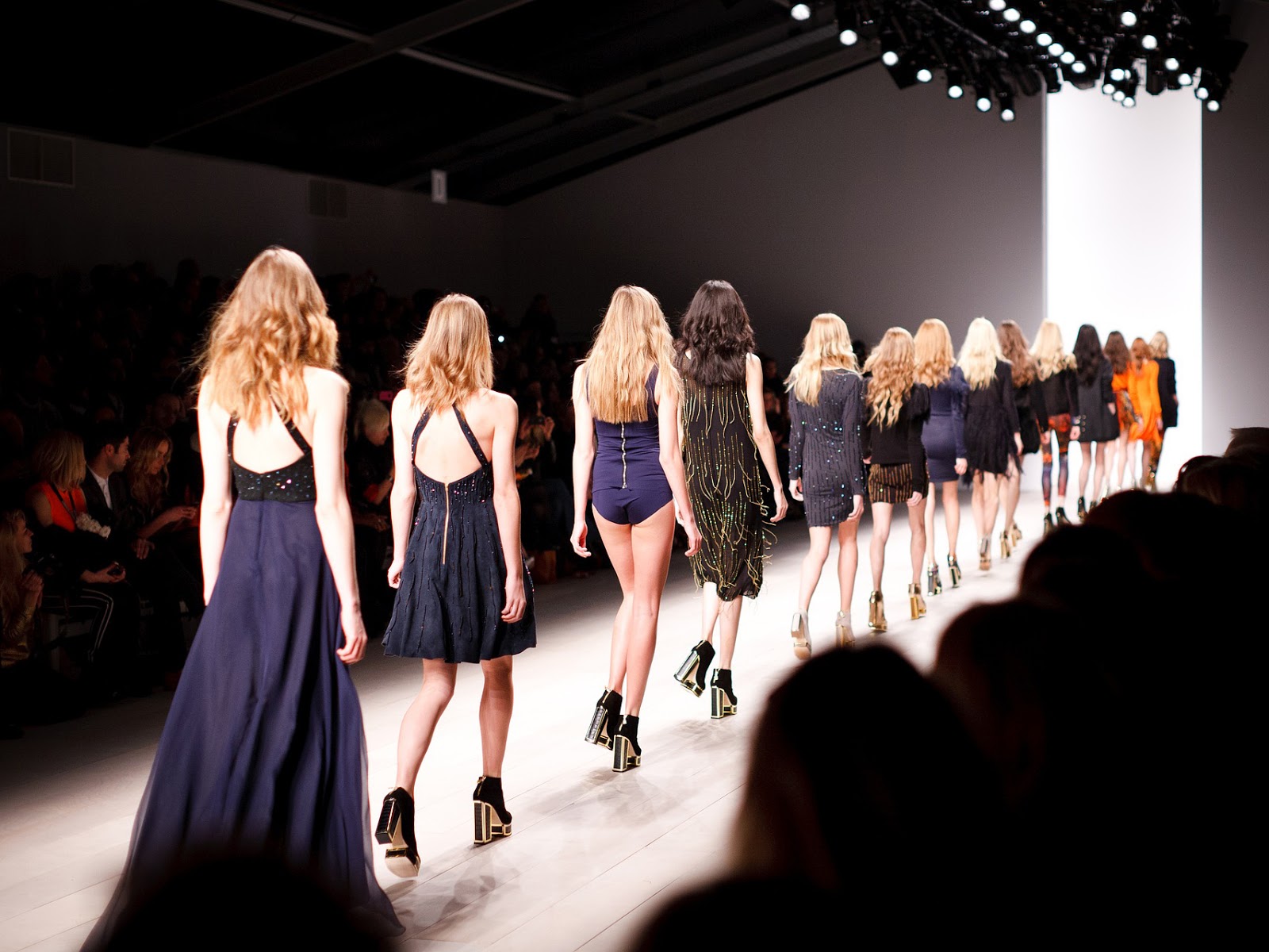 Fashion models on runway