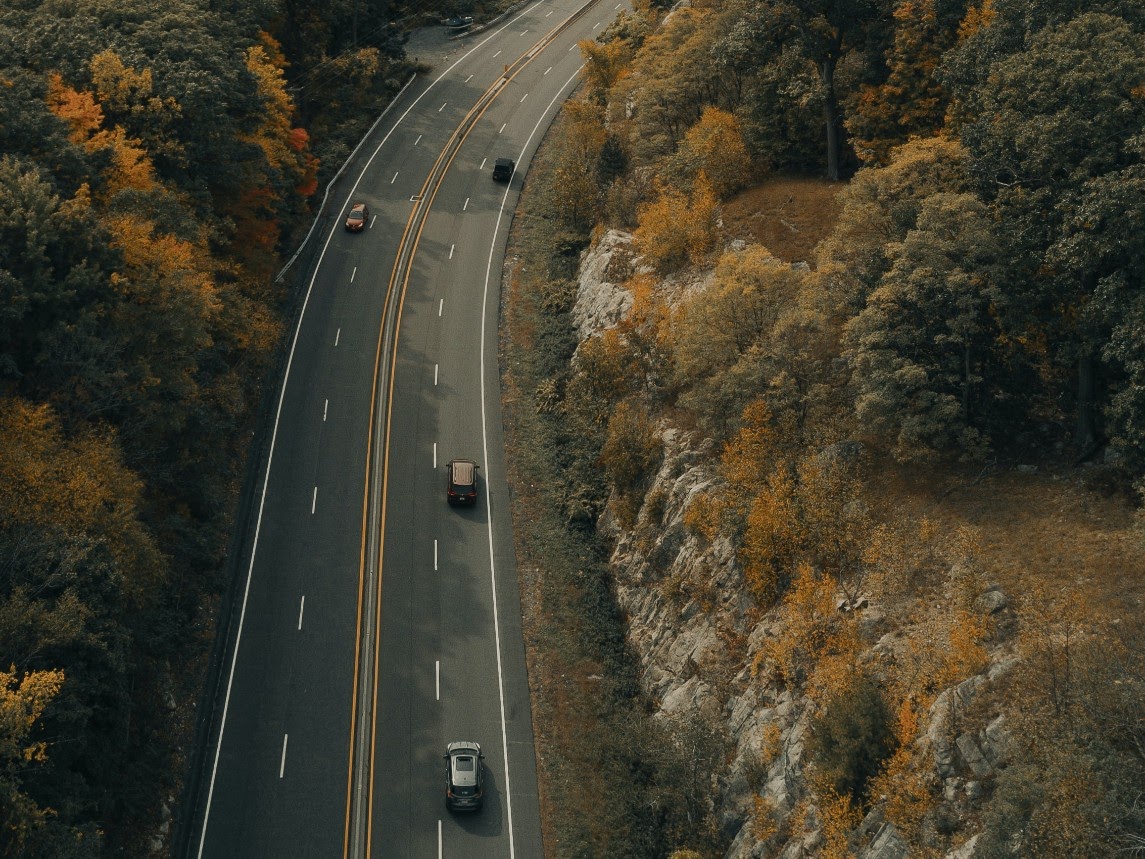 Bird's eye view of highway