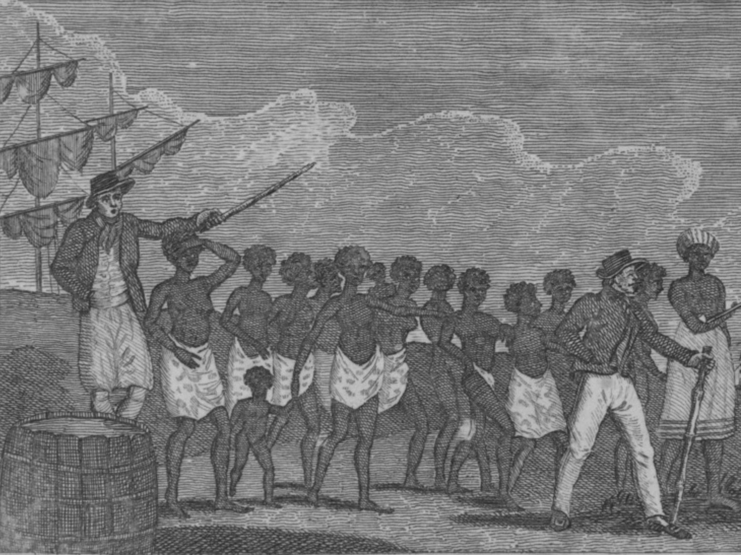 "Negroes just landed from a Slave Ship" sketch