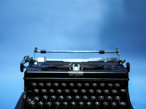 close up of black typewriter
