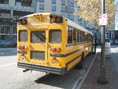 back of yellow school bus