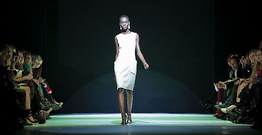 model walking down a runway