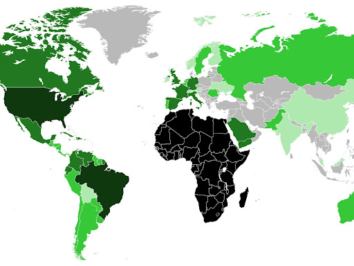 map of african diaspora