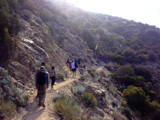 group of hikers on a trail