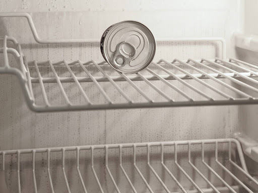 beverage can in refrigerator