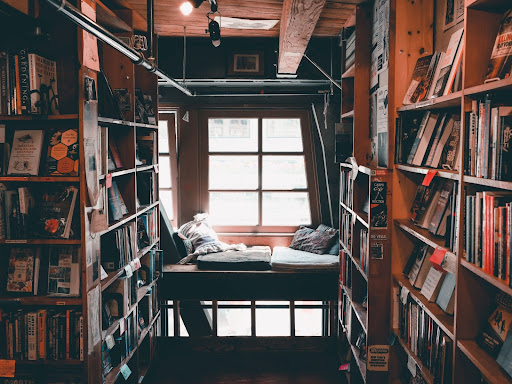 bookstore with shelves