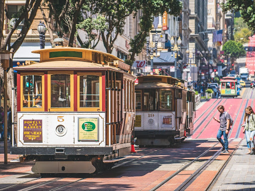 streetcar on rails