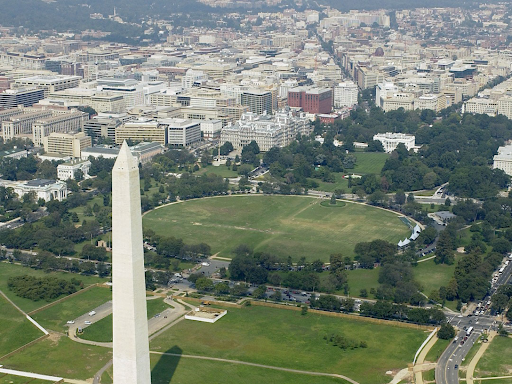 aerial photo of the washington monument